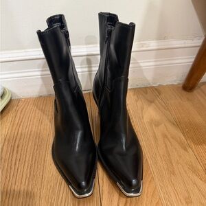 Abound Black Ankle Boots with Silver Accents